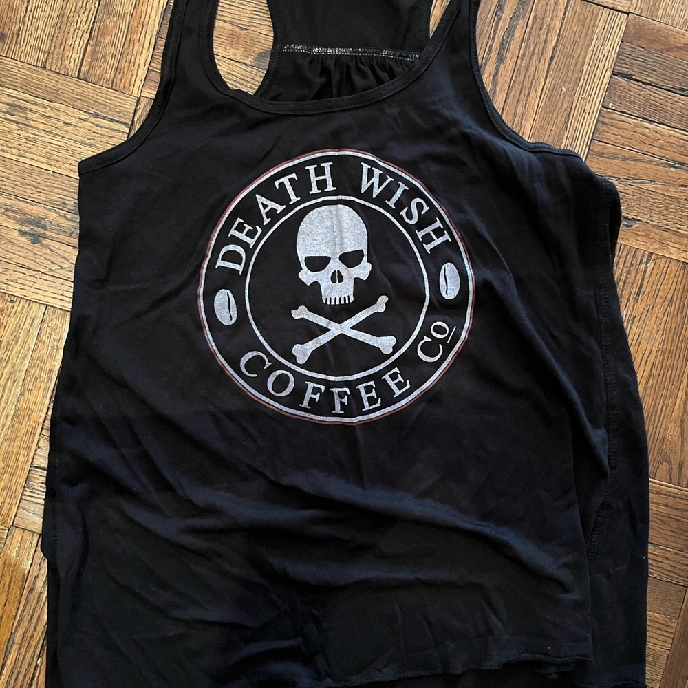 DEATH WISH COFFEE CO BLACK TANK TOP, size XS